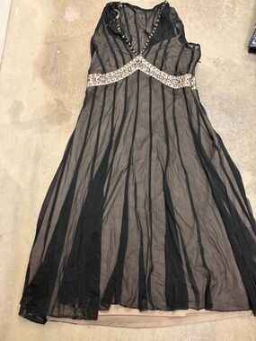 Vintage Y2K babydoll sheer beaded midi‎ dress fairy grunge whimsigoth